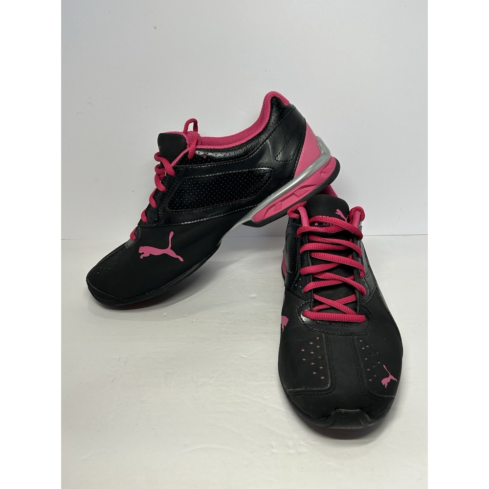 Puma Women Tazon 6 Lace Up Pink Laces Gym Shoe Black & Pink‎ Size 10